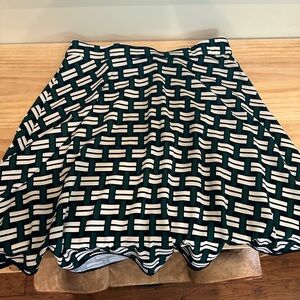 Knee length, a-line, geometric print skirt